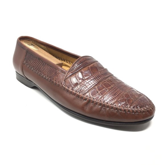 Mezlan Loafers Shoes Size 10 Brown Crocodile Liz main image 10